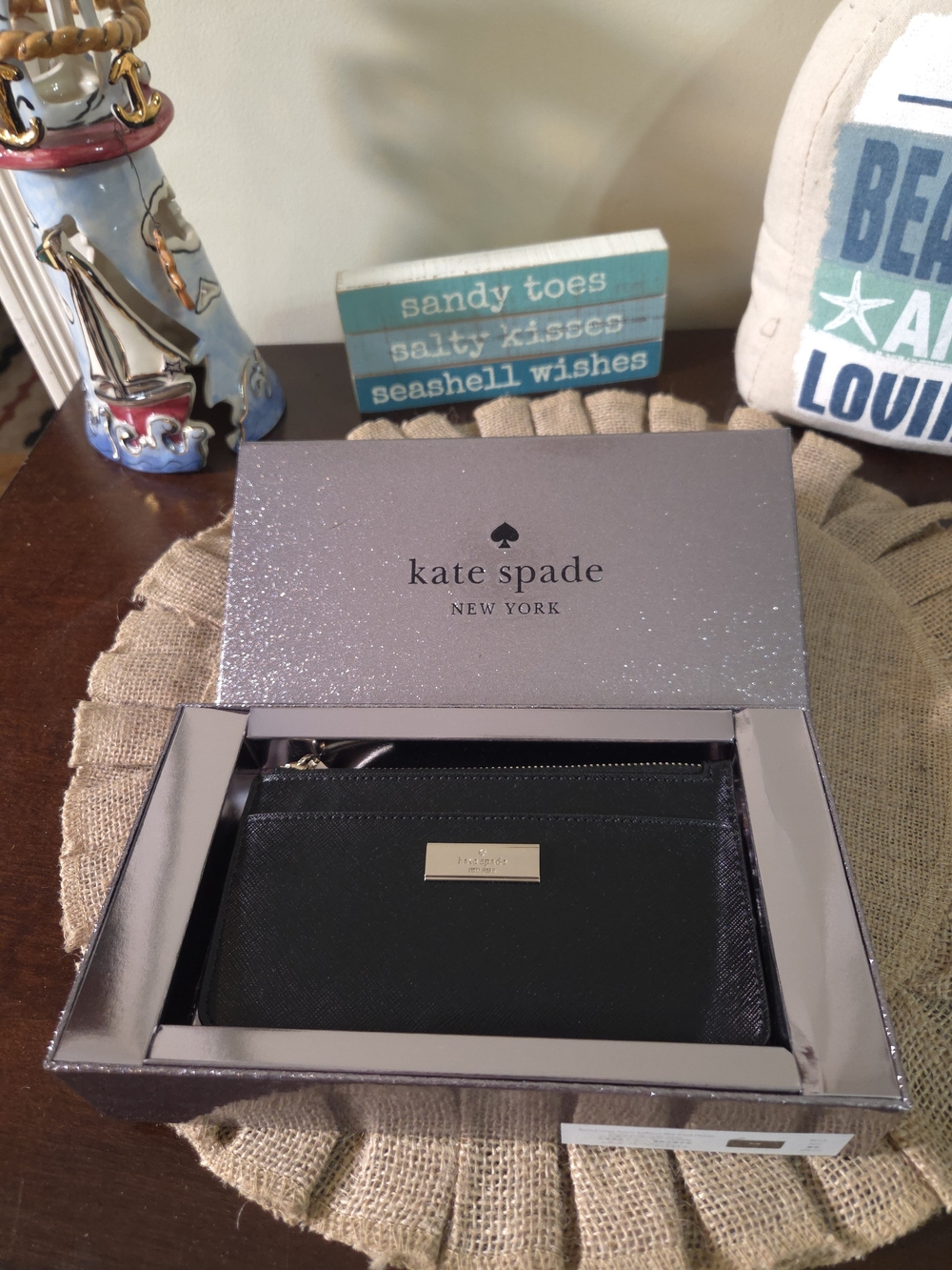 NWT Kate Spade Kenzie Black Large Cardcase In Box